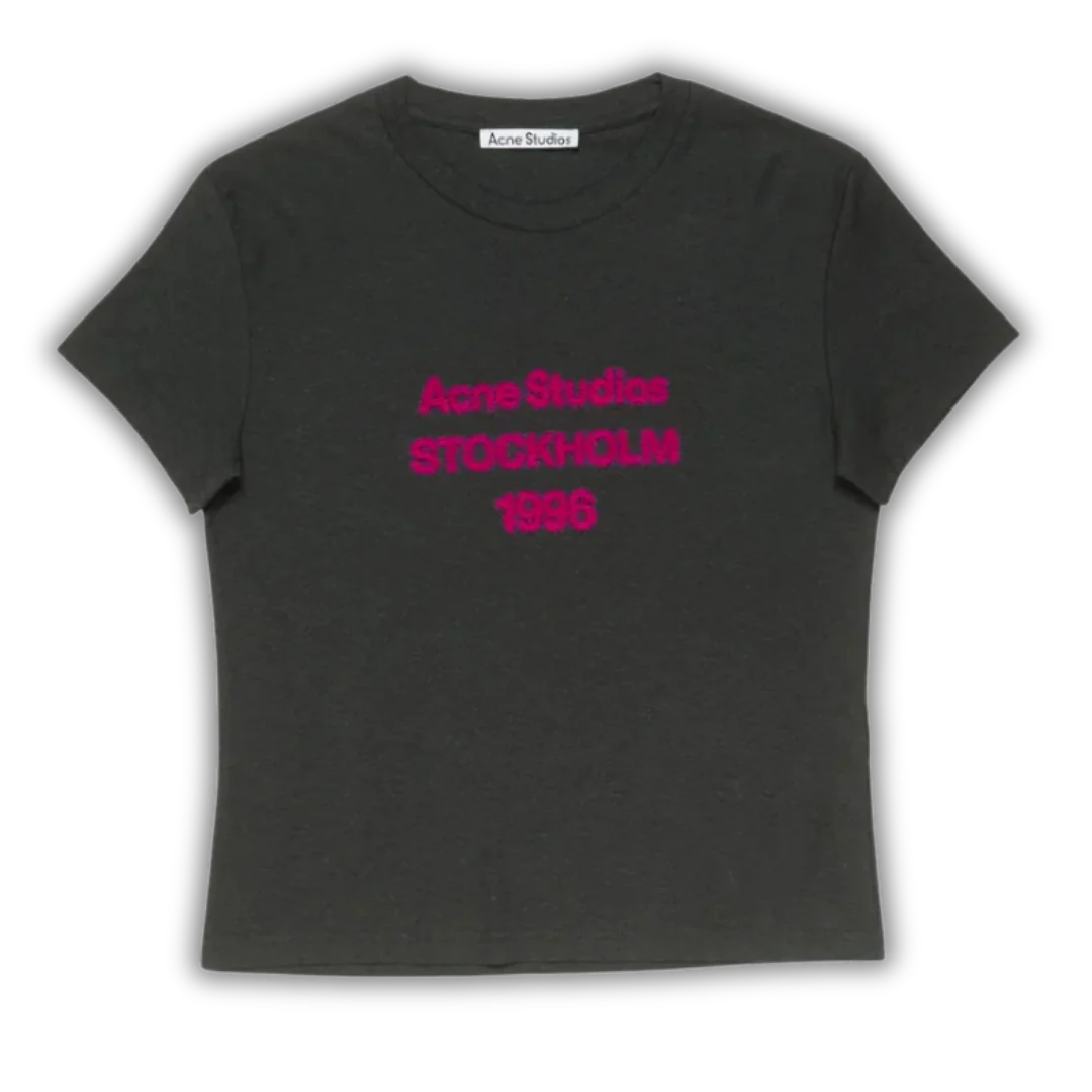 Acne Studios Womens T-Shirt Black & Pink