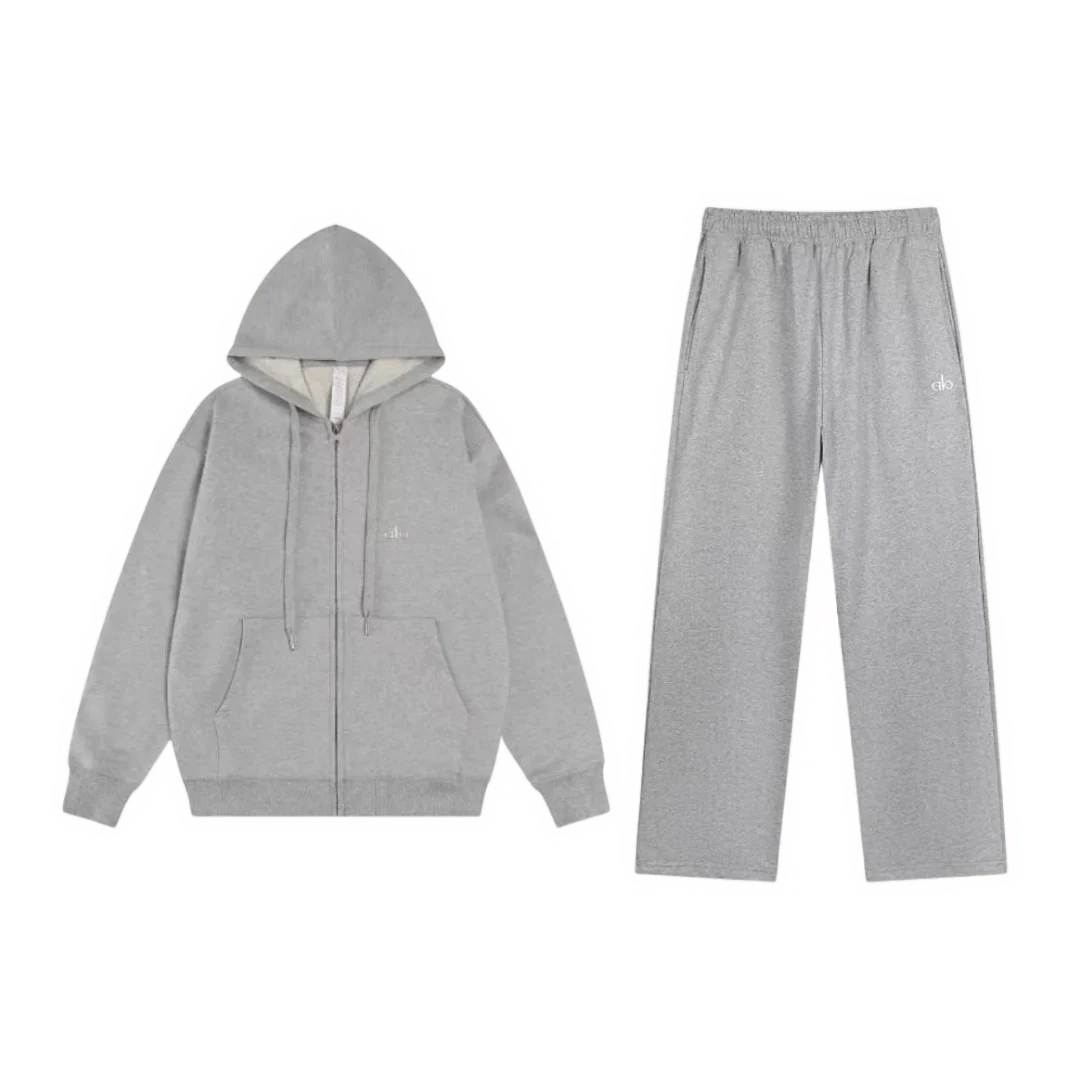 Alo Zipper Tracksuit Grey