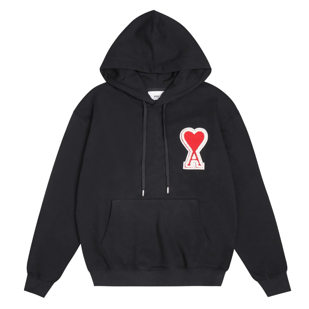 Ami Pari Stitched Icon Hoodie Black