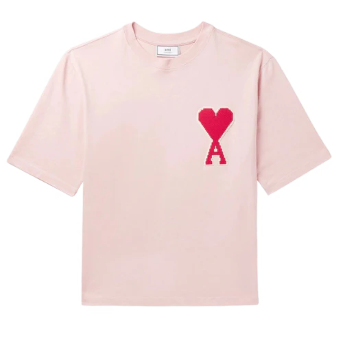 Ami Paris Basic T Shirt Rose Red