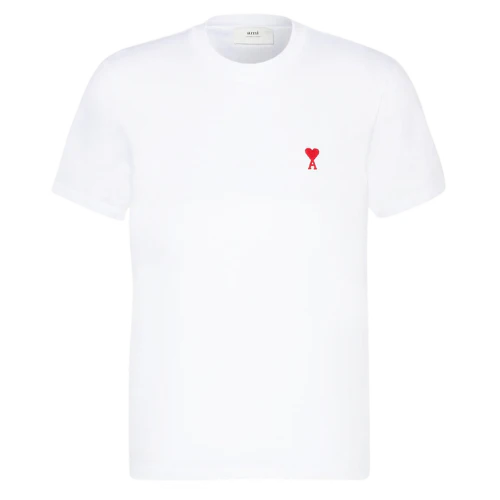 Ami Paris Basic T Shirt White Red