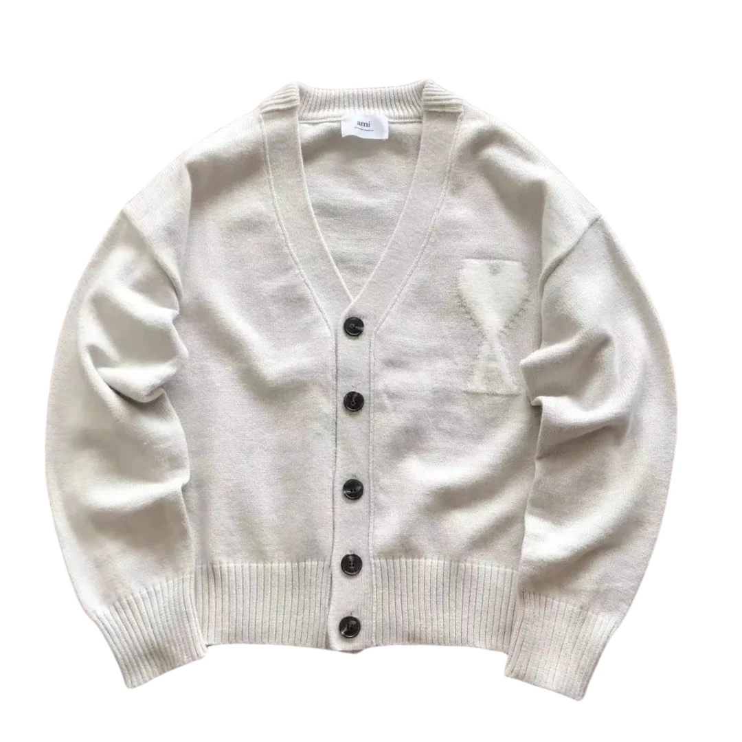 Ami Paris Button Up Cardigan Grey