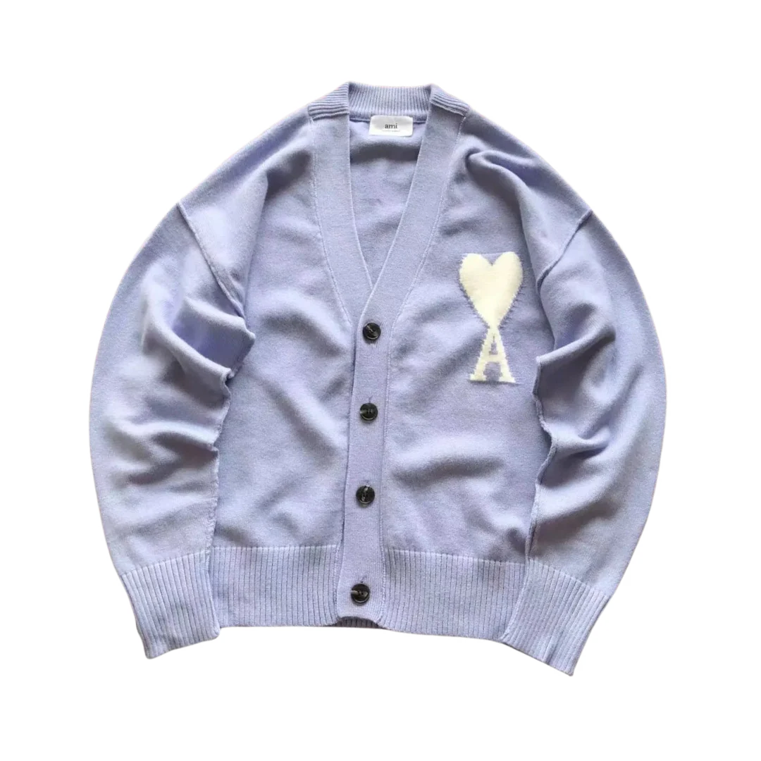 Ami Paris Button Up Cardigan Light Purple