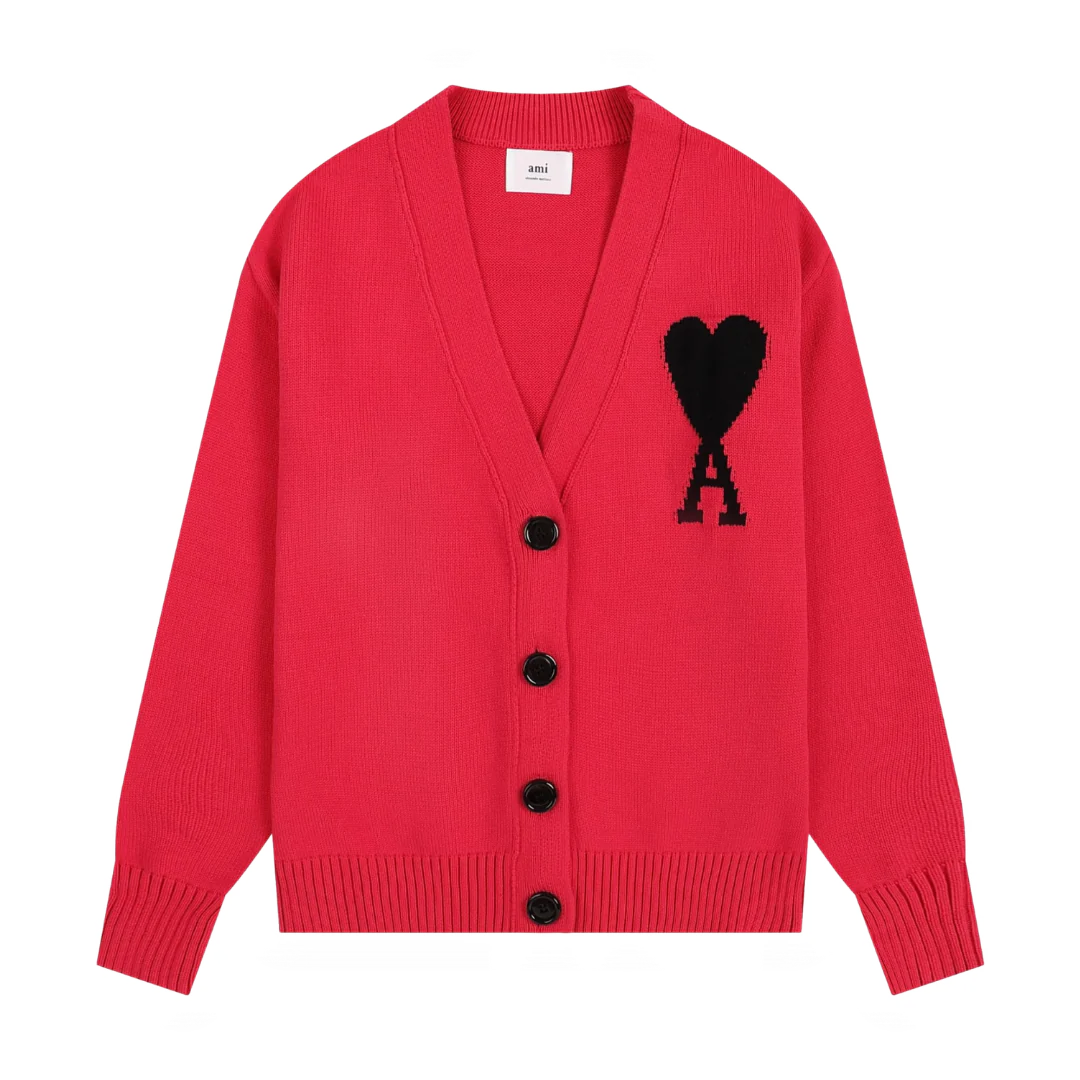 Ami Paris Button Up Cardigan Pink