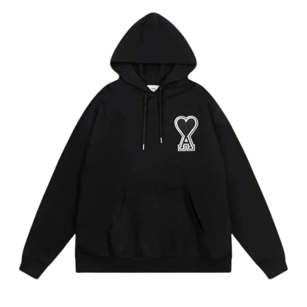 Ami Paris Hoodie Black & White