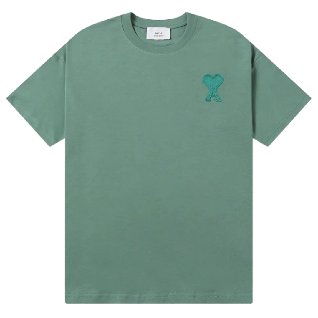 Ami Paris Knit Badge Green T-Shirt