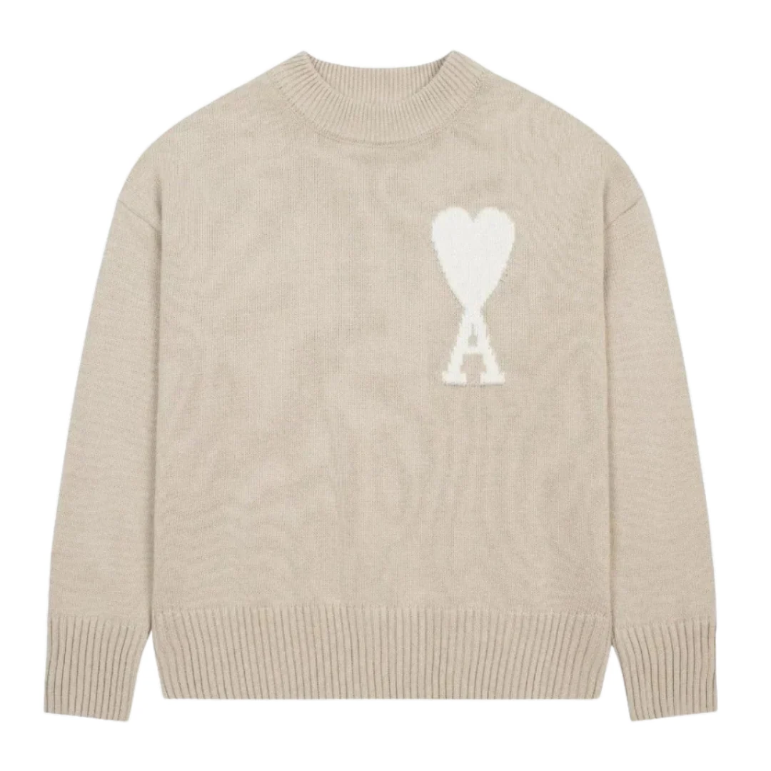 Ami Paris Knit Sweater Beige