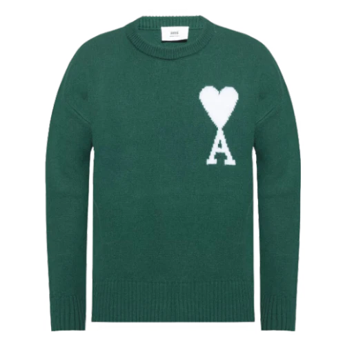 Ami Paris Knit Sweater Green White
