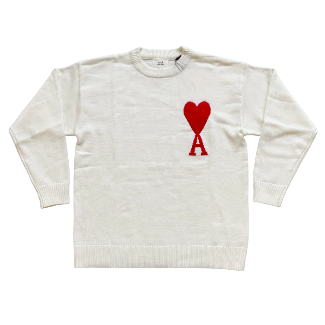 Ami Paris Knit Sweater White