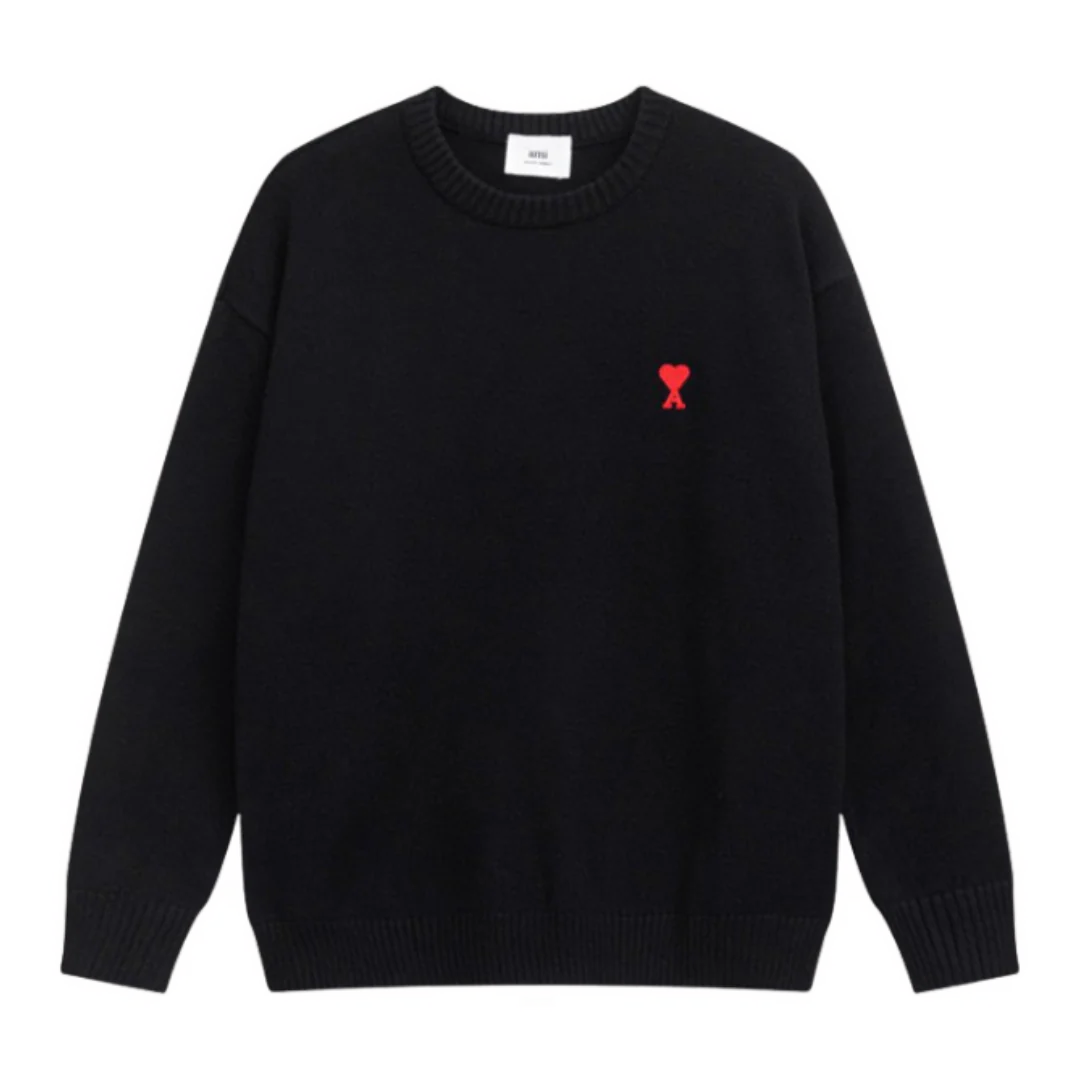 Ami Paris Little Red Icon Sweater Black