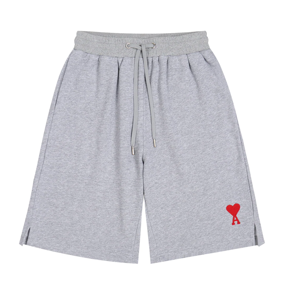 Ami Paris Red Hearts Shorts Grey