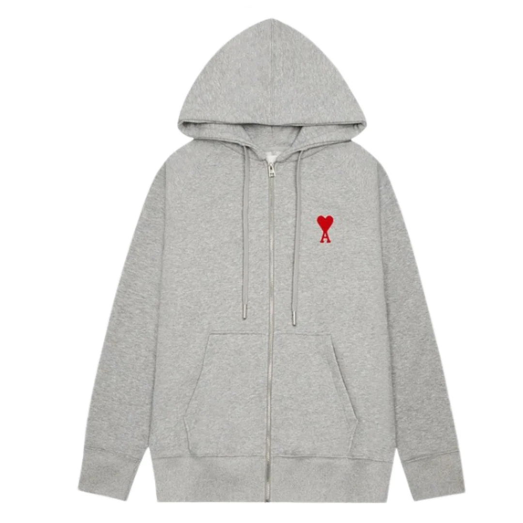 Ami Paris Red Icon Sweater Grey