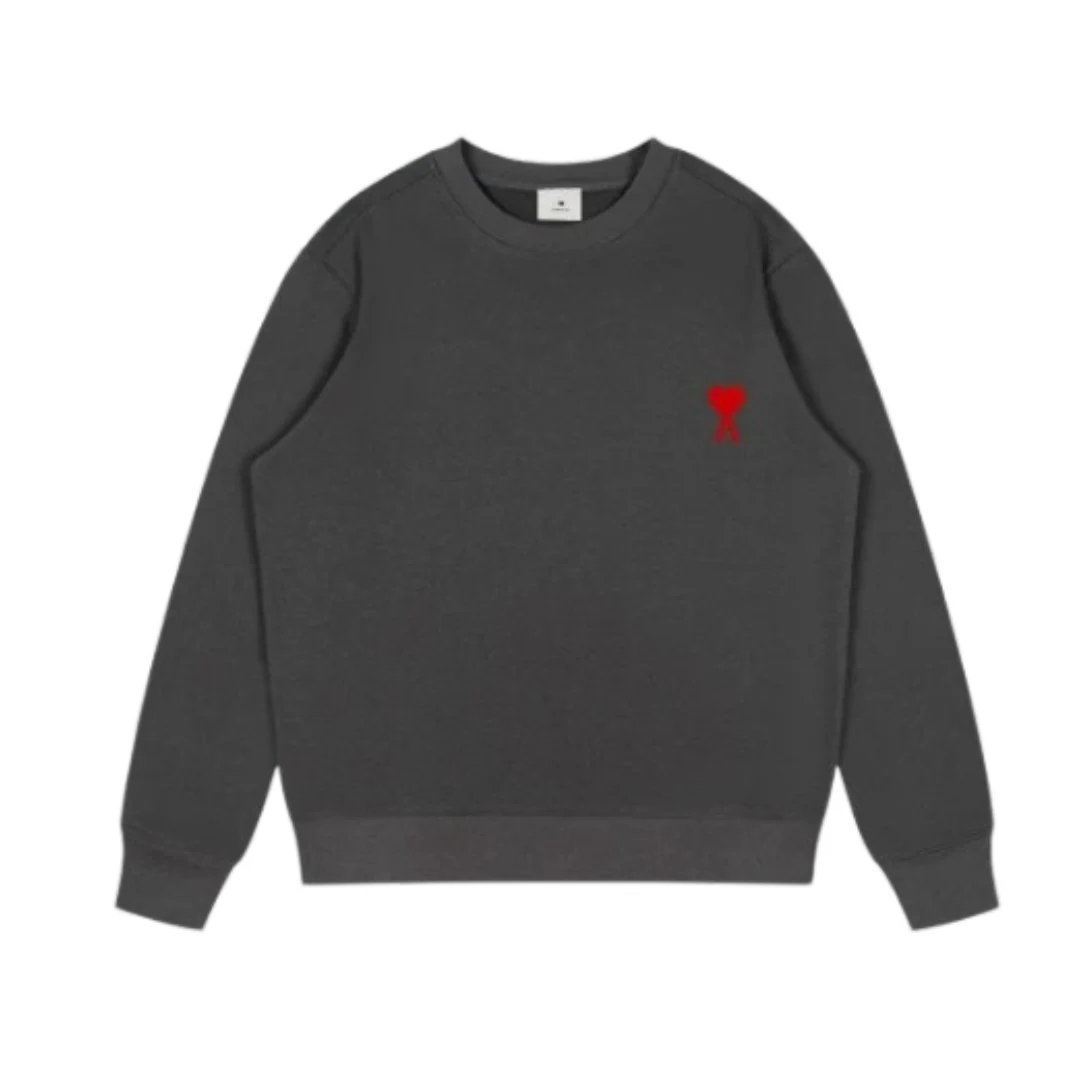 Ami Paris Small Icon Sweater Dark Grey