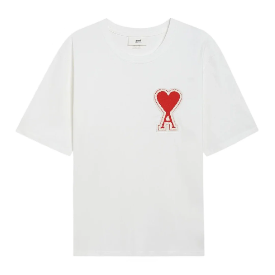 Ami Paris Stichted Heart Icon T-Shirt White