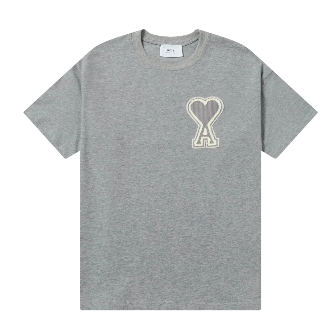 Ami Paris Stitched Icon T-Shirt Grey
