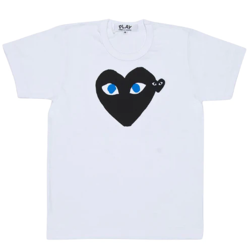 Comme des Garcons (CDG) T Shirt White Big Heart White Black