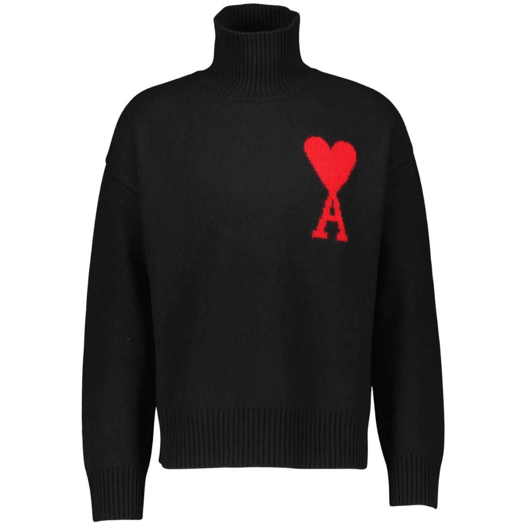 Ami Paris Turtleneck Sweater Black