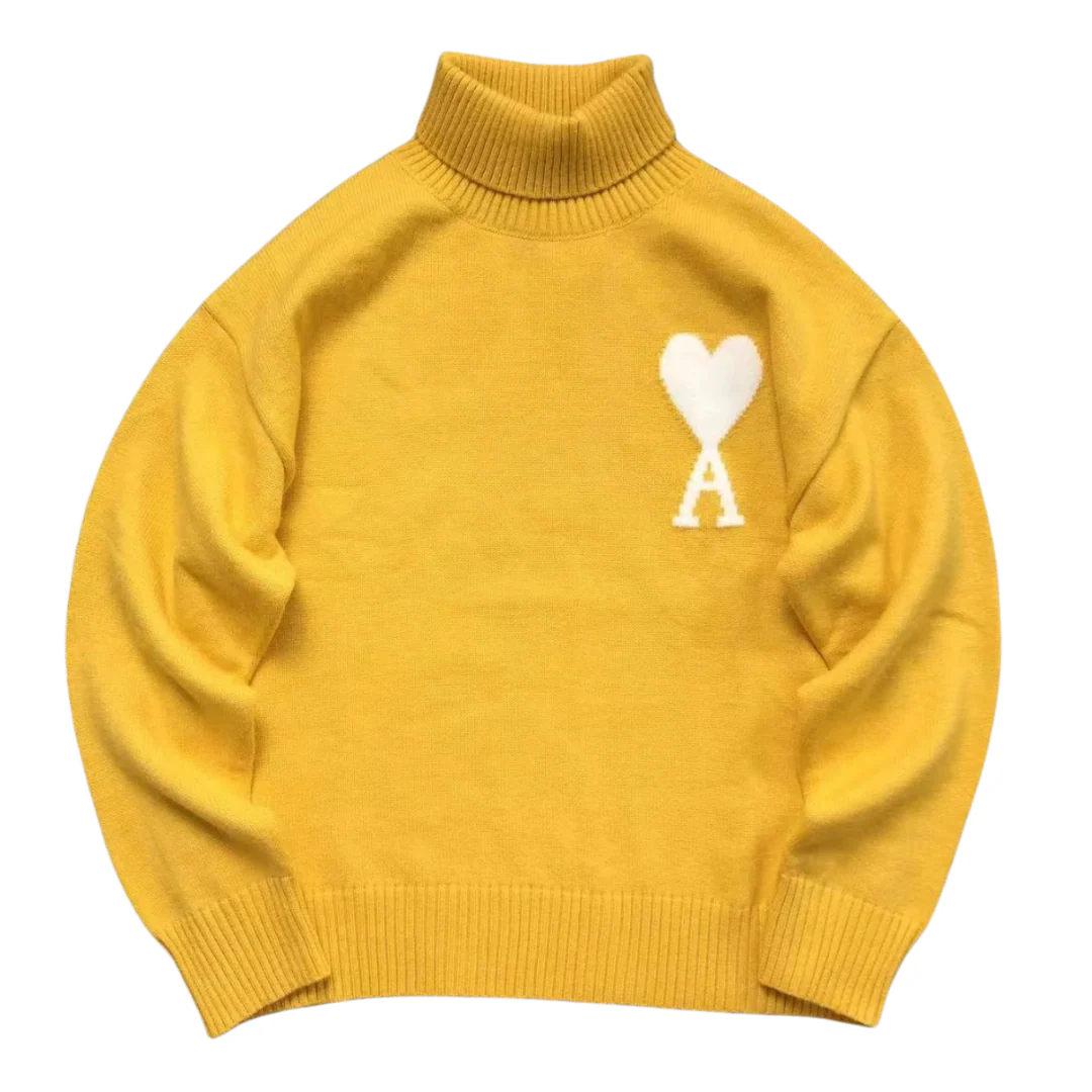 Ami Paris Woolneck Knit Sweater Yellow