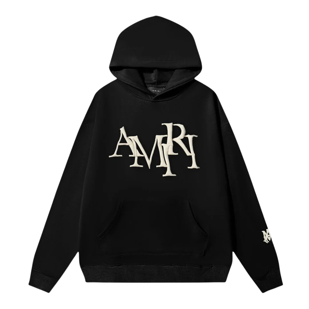 Amiri Puff Font Hoodie Black