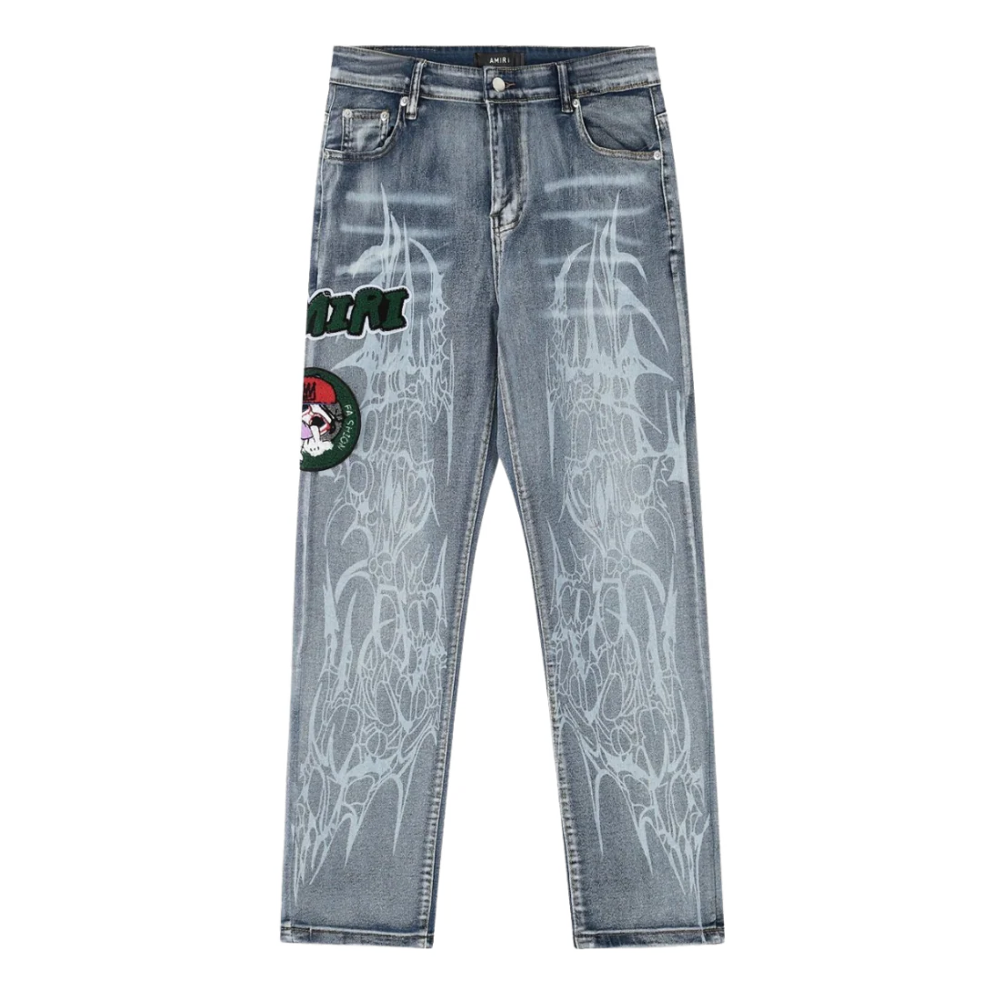 Amiri Special Print Jeans Blue