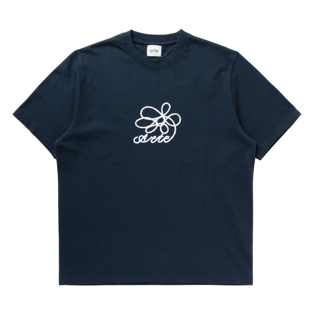 Arte Antwerp Round Flower T-Shirt Blue