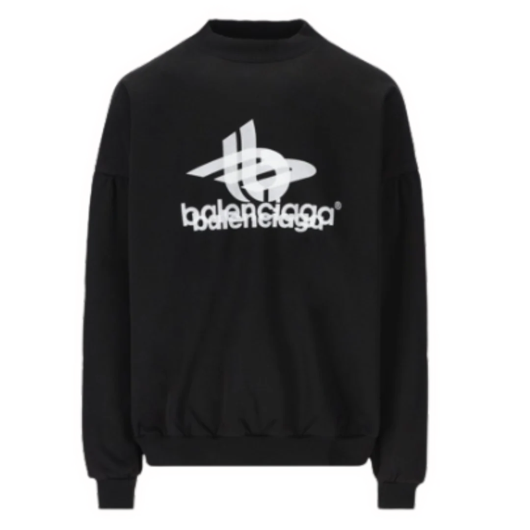 Balenciaga Double Writing Print Sweater Black
