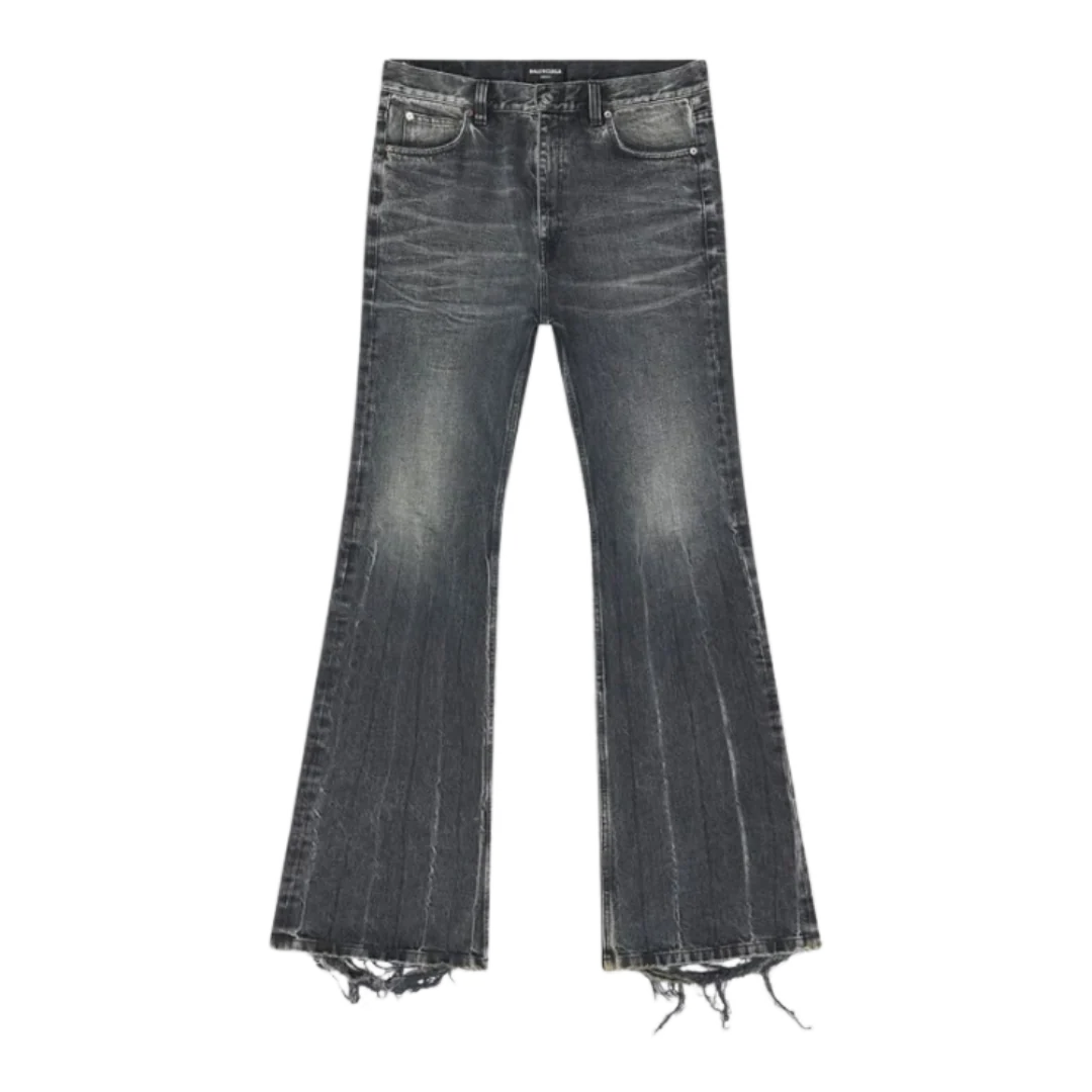 Balenciaga Flared Denim Pants Black