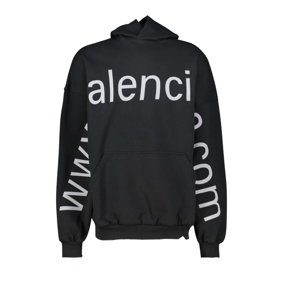 Balenciaga Hoodie Black White Print
