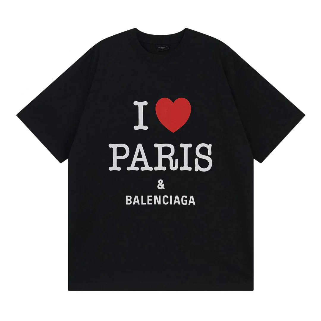 Balenciaga I Love Paris T-Shirt Black