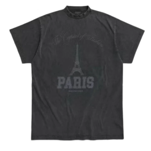 Balenciaga Paris T-Shirt Washed Grey