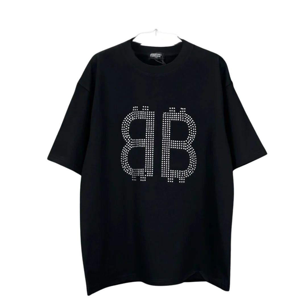 Balenciaga Pearly Double B T-Shirt Black