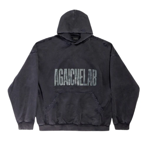 Balenciaga Reverse Hoodie Washed Grey