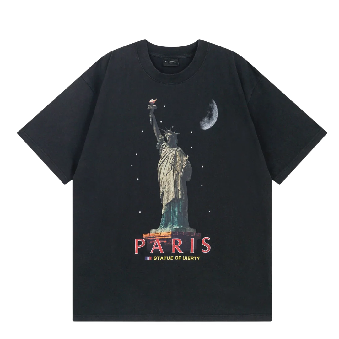 Balenciaga Statue of Liberty Paris T-Shirt Black