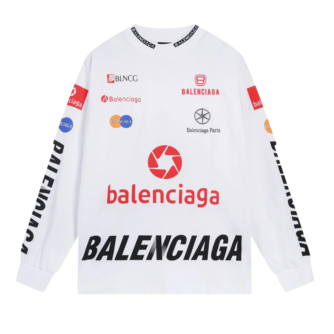 Balenciaga Top League Oversized Longsleeve White