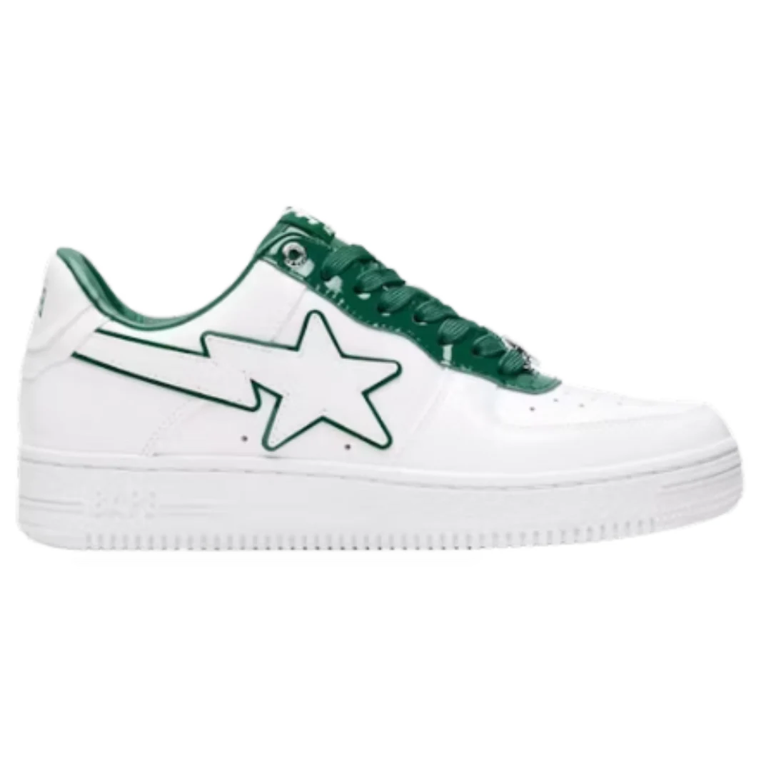 Bape Bapesta Low Green Stitches