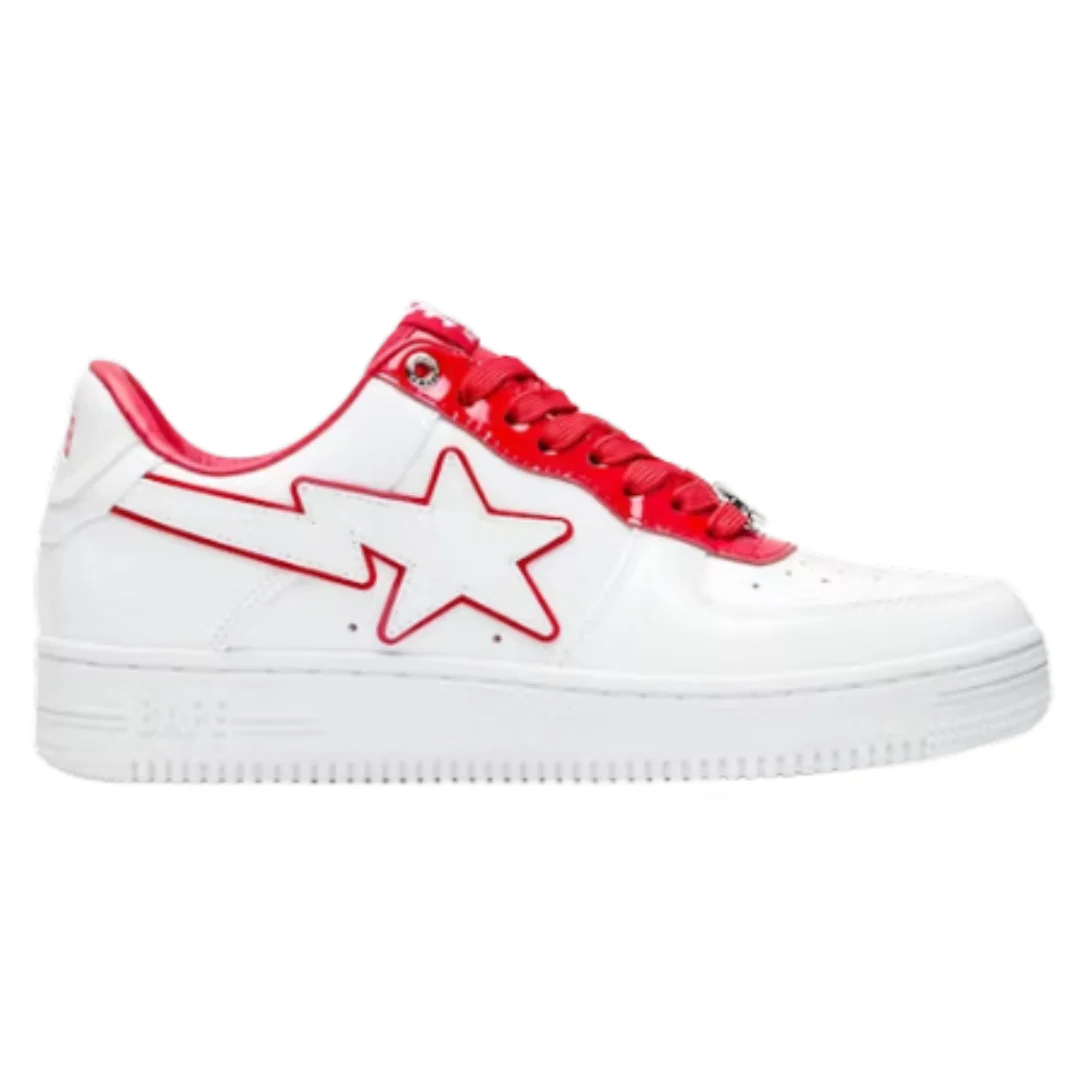 Bape Bapesta Low Red Stitching