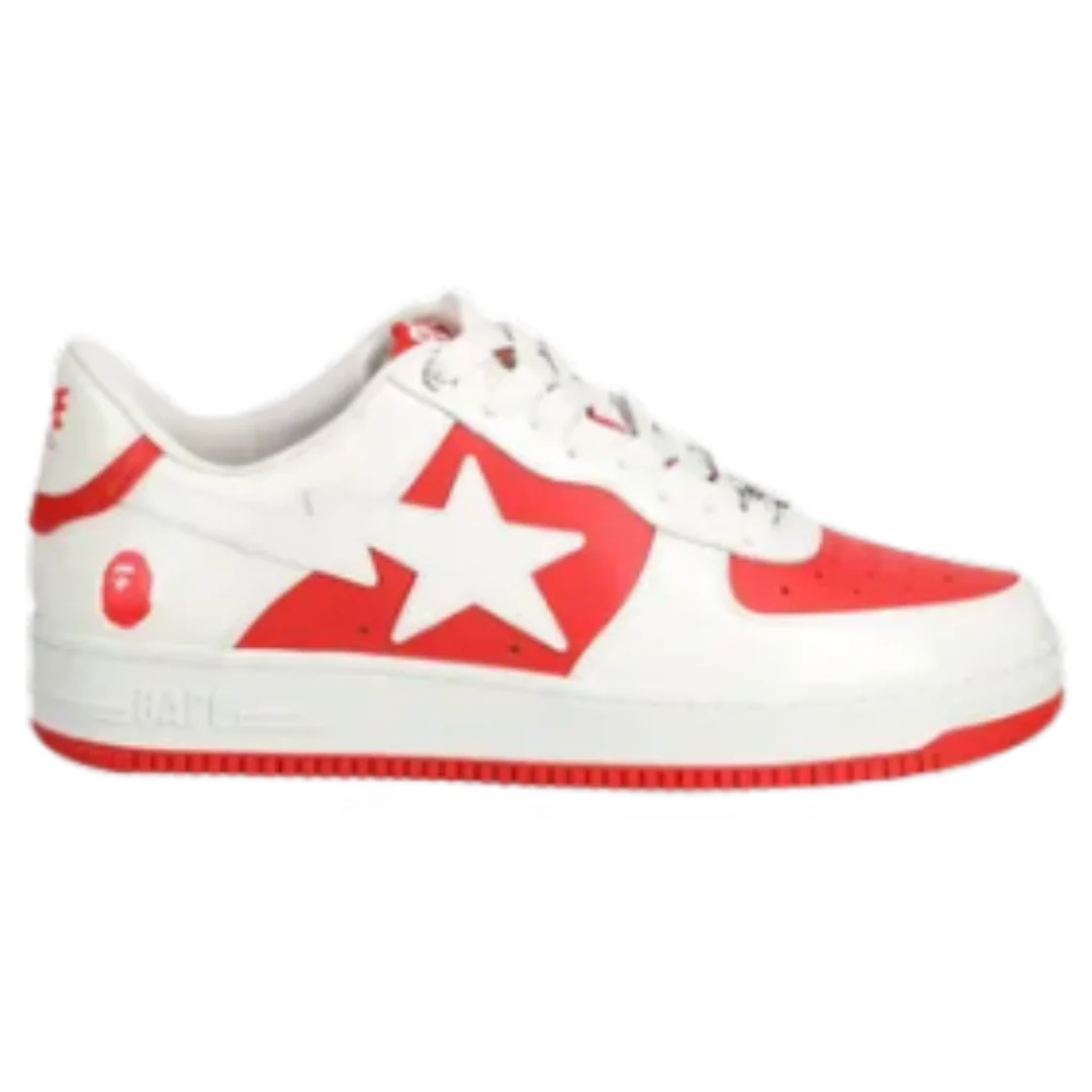 Bape Bapesta Low Red & White