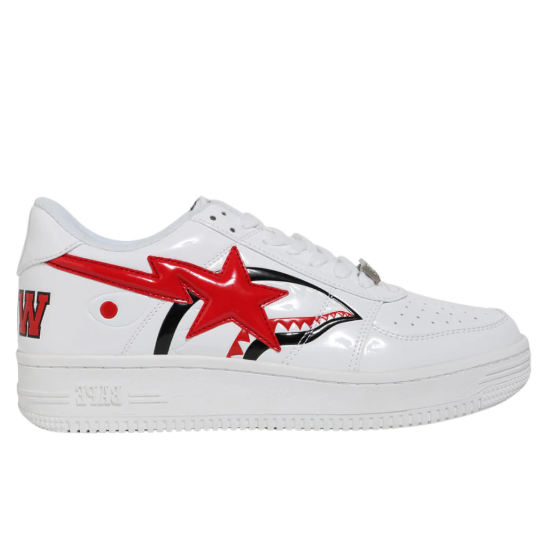 Bape Bapesta Low White Shark Face
