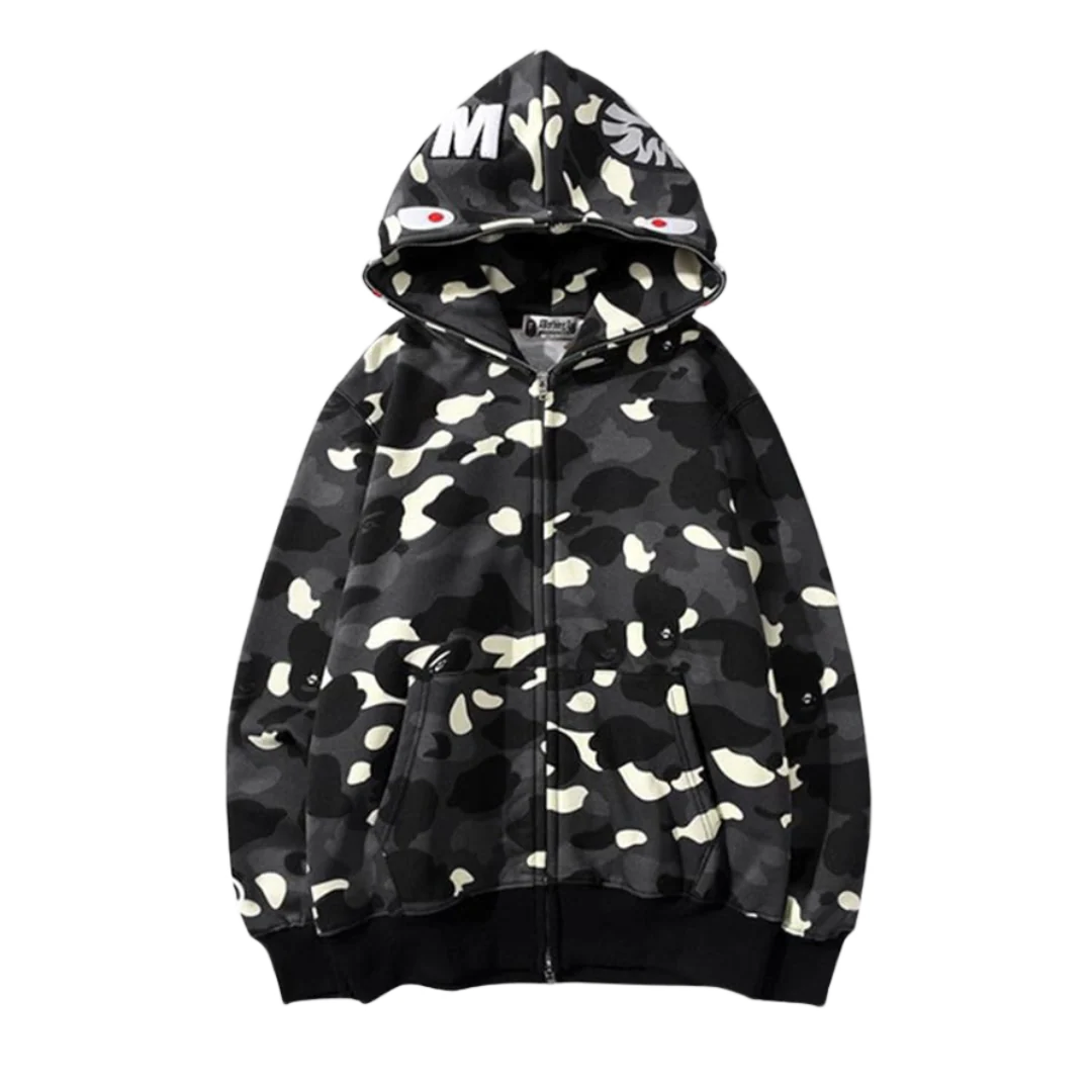 Bape Camouflage Zipper Black & White