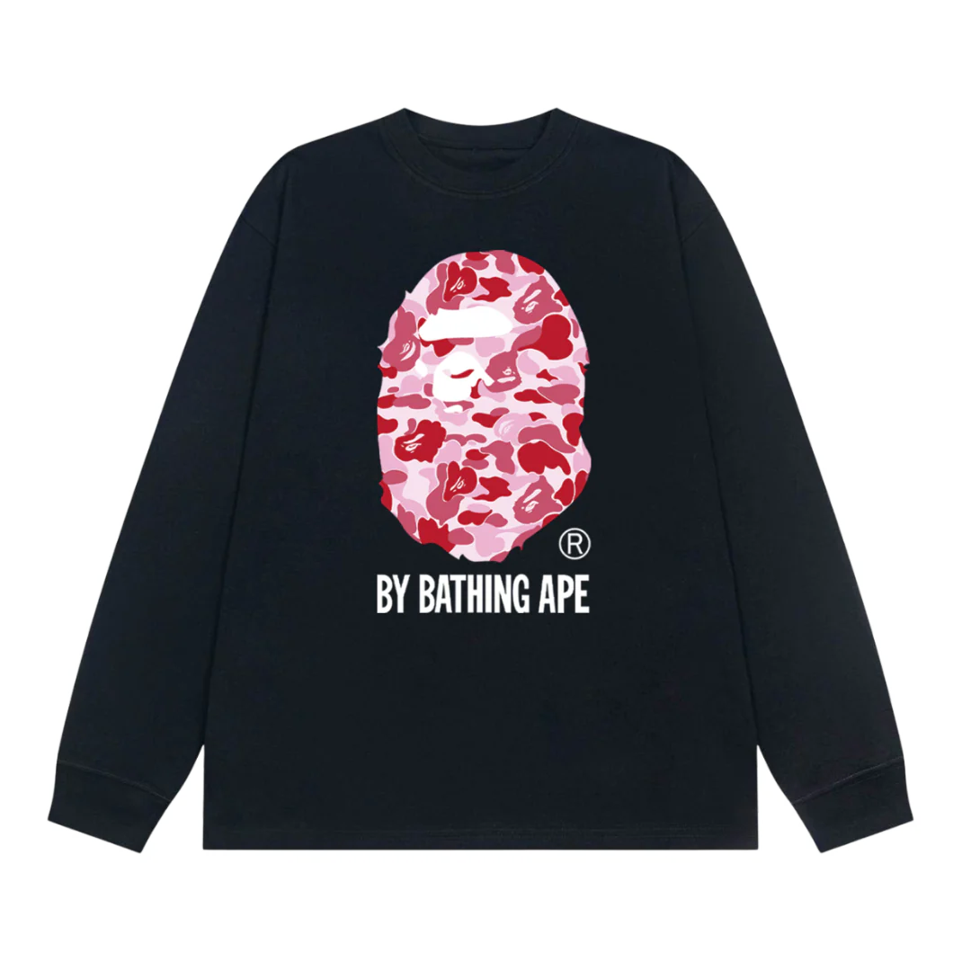 Bape Pink Flower Longsleeve Black