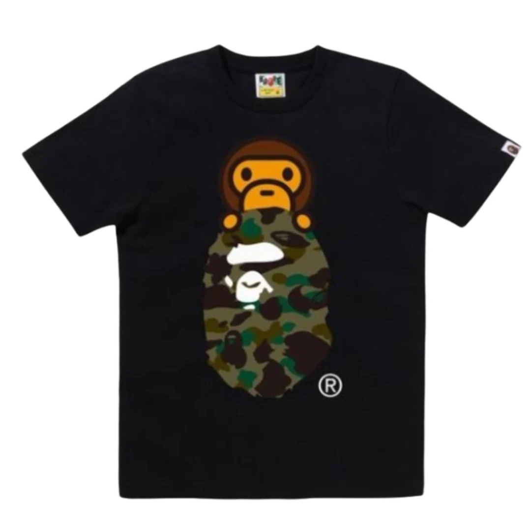 Bape Sitting On Camo Ape T-Shirt Black