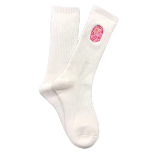 Bape Socks White Pink