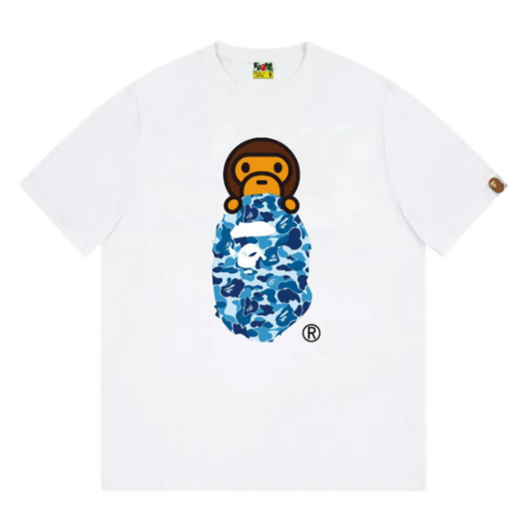 Bape T-Shirt White & Blue