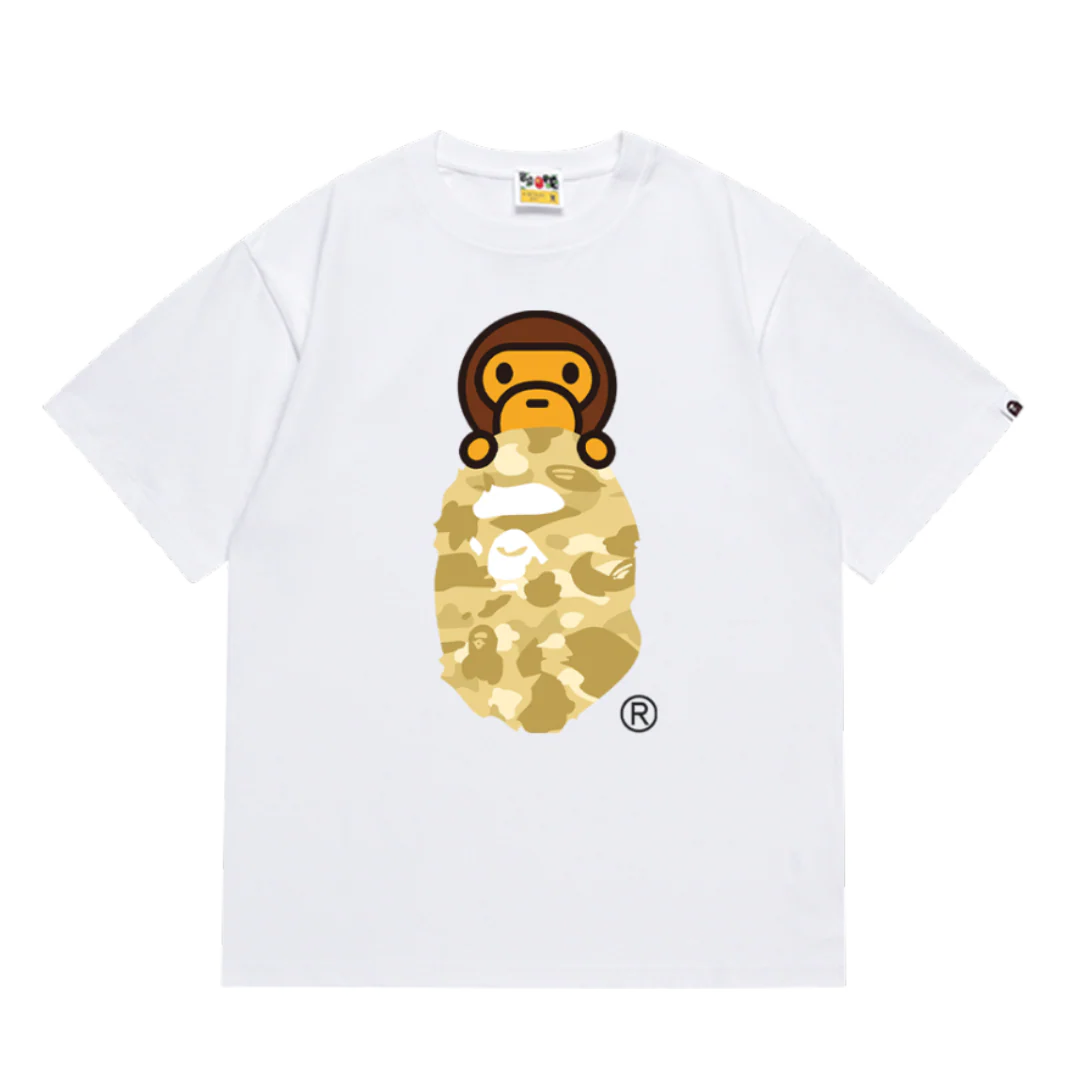 Bape T-Shirt White & Yellow