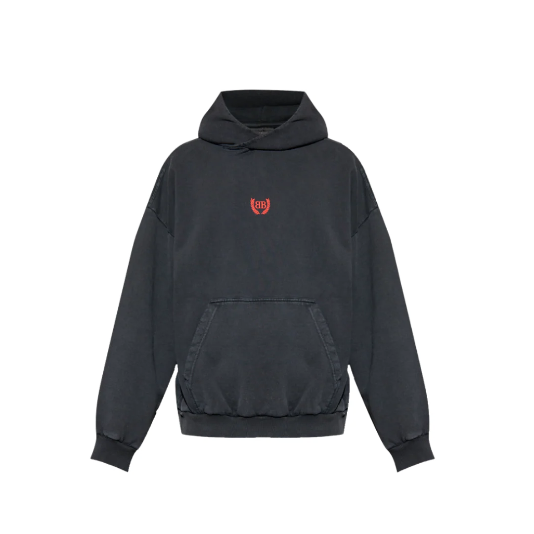 Blaneciaga Hoodie Black Red