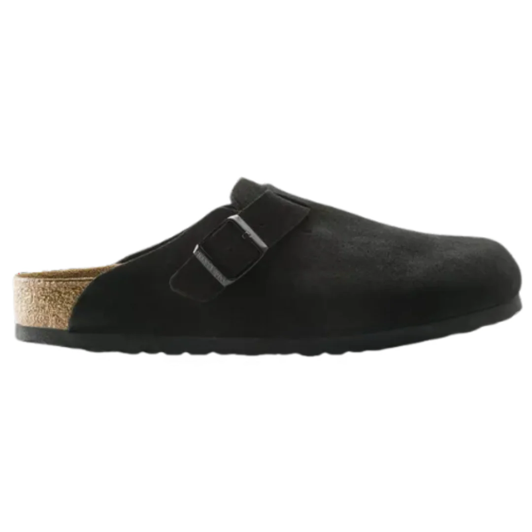 Birkenstock Boston Soft Footbed Suede Black