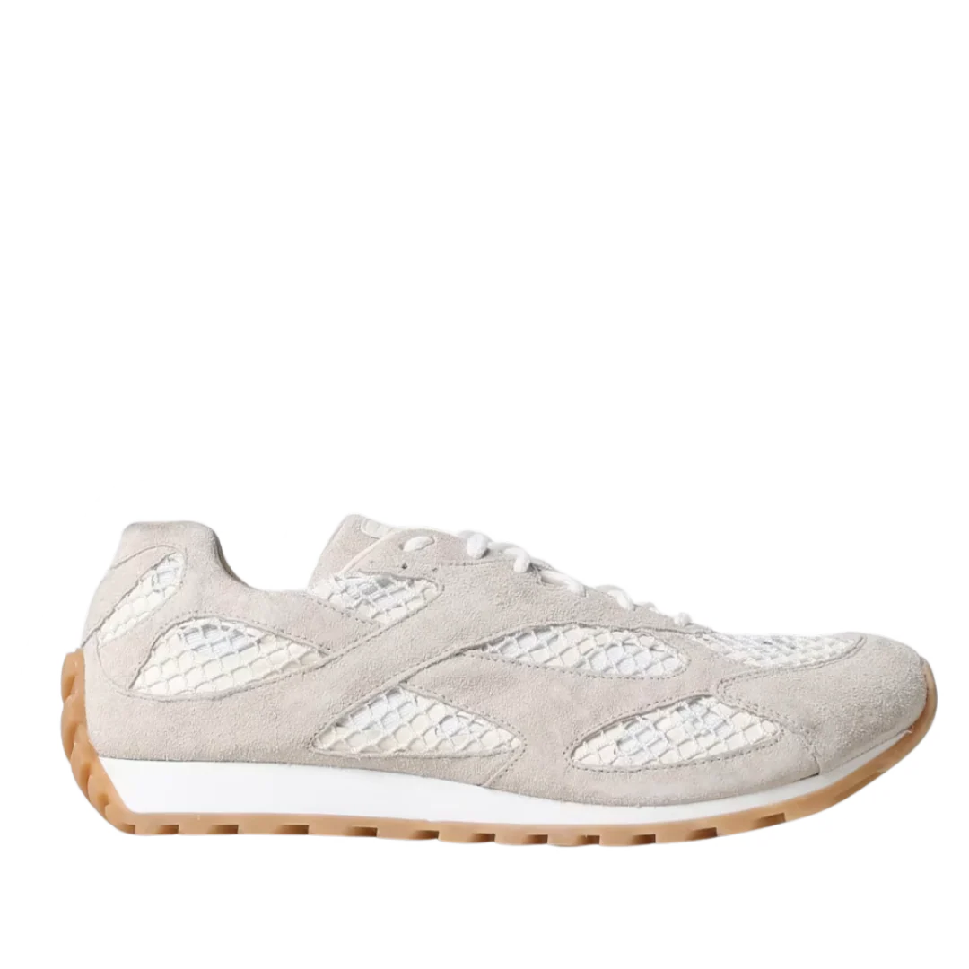 Bottega Veneta Orbit Suede Sneaker Beige