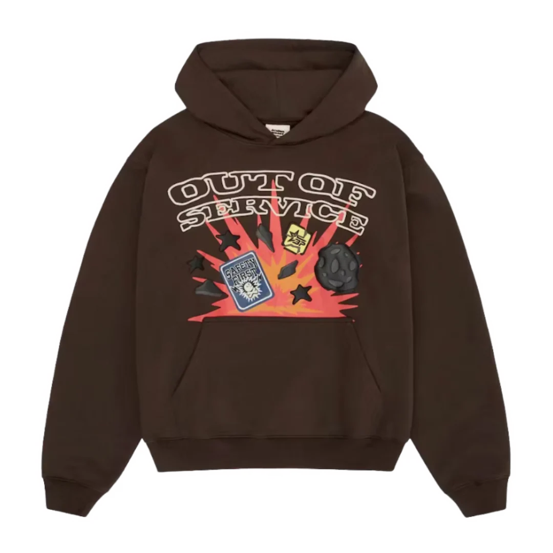 Broken Planet Out Of Service Hoodie Brown