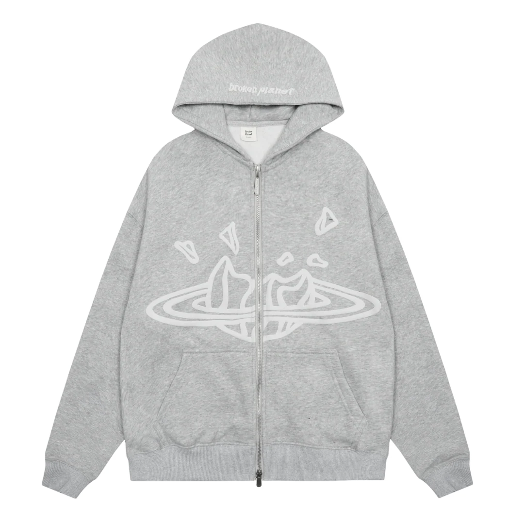 Broken Planet Zipper Grey