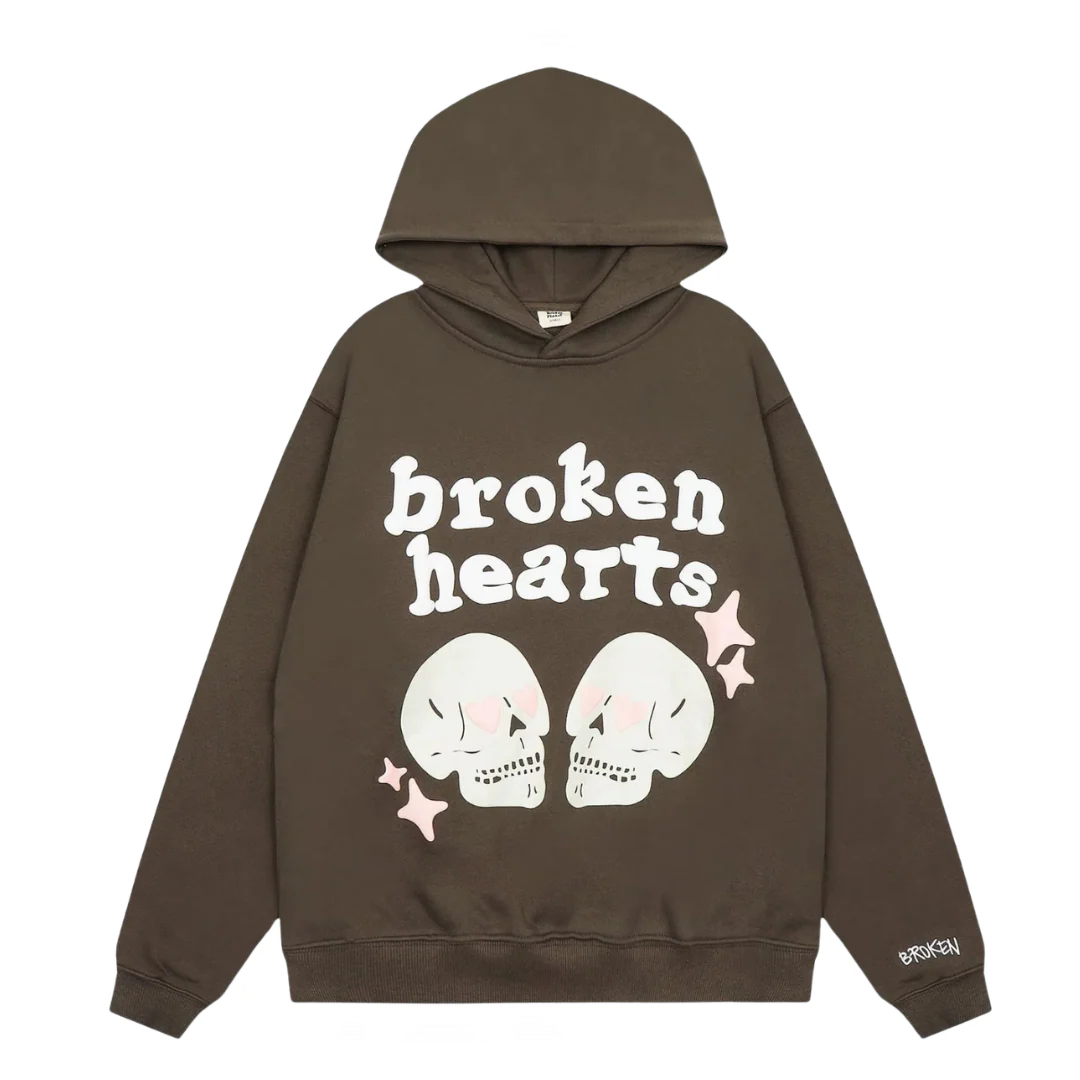 Broken Planets Broken Hearts Hoodie Brown